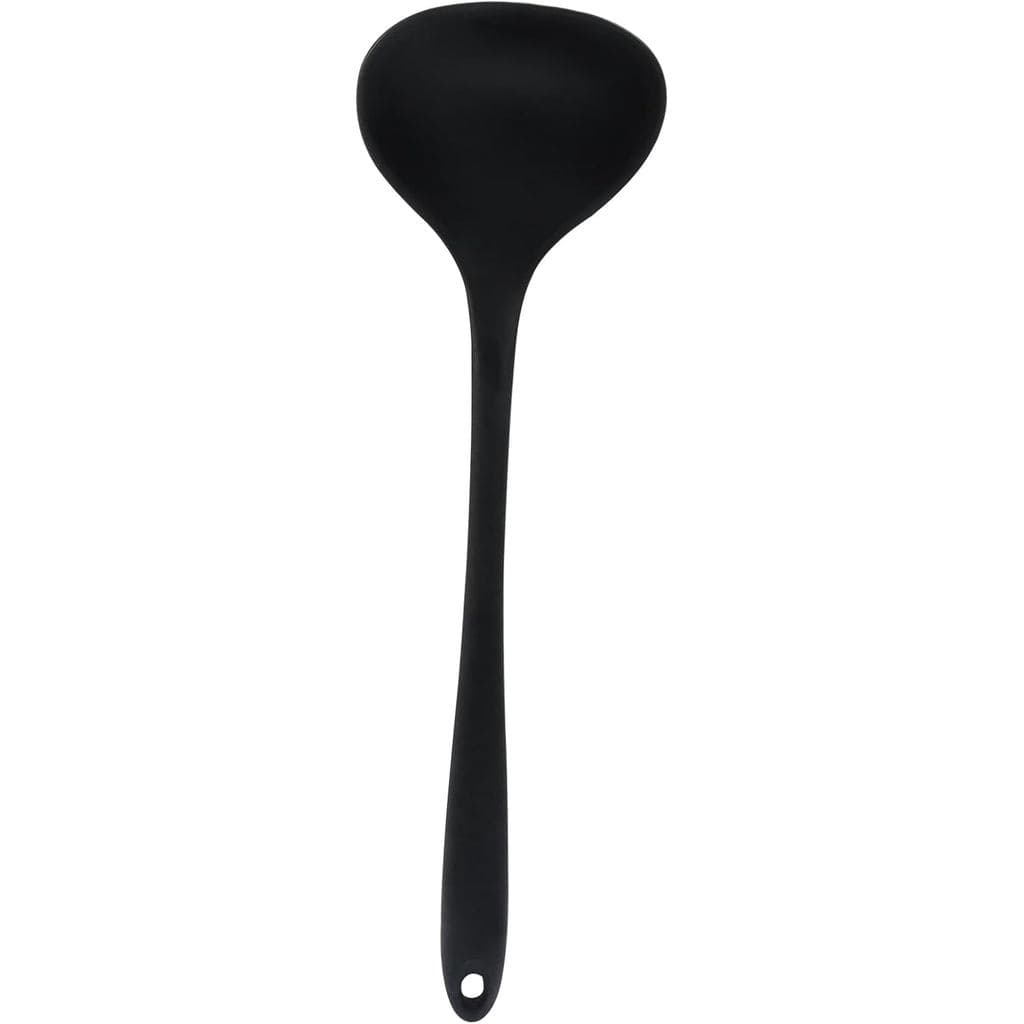 Colher de Silicone para Sopa, Cabo Longo de 12 Polegadas, Resistente ao Calor até 600 Graus ° F, Design Antiaderente e S