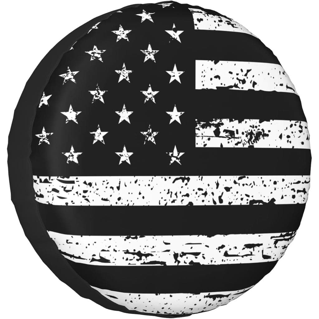 Capa de Pneu Sobressalente com Bandeira Americana Vintage para Trailer de RV, Capa de Roda Universal à Prova de Intempér