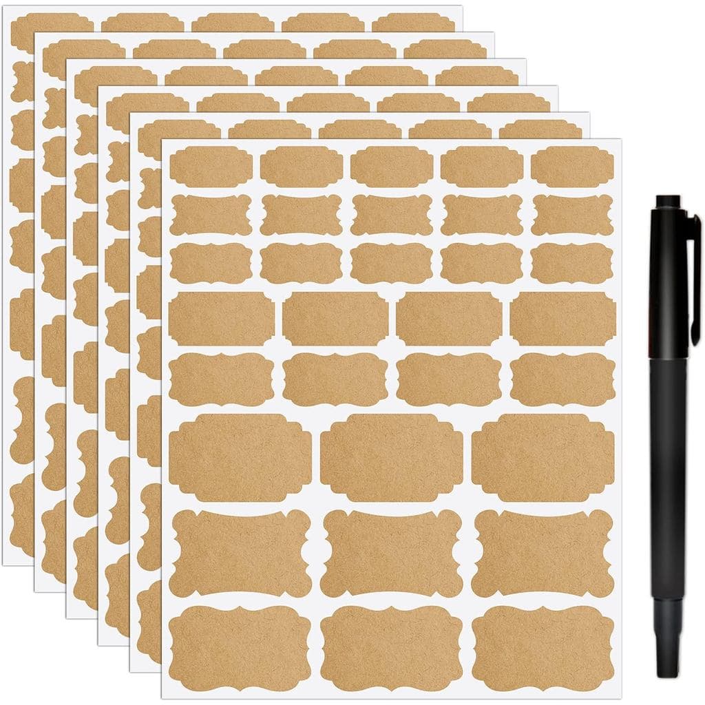 Etiquetas para Garrafas Nardo Visgo em Papel Kraft Marrom Natural, Tamanhos Variados, Autoadesivas e Removíveis, para Ga