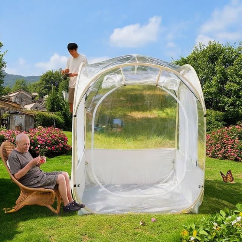 Velho barraca transparente de secagem solar sala de sol inverno pequeno portátil dobrável jogo rápido acampamento ao ar