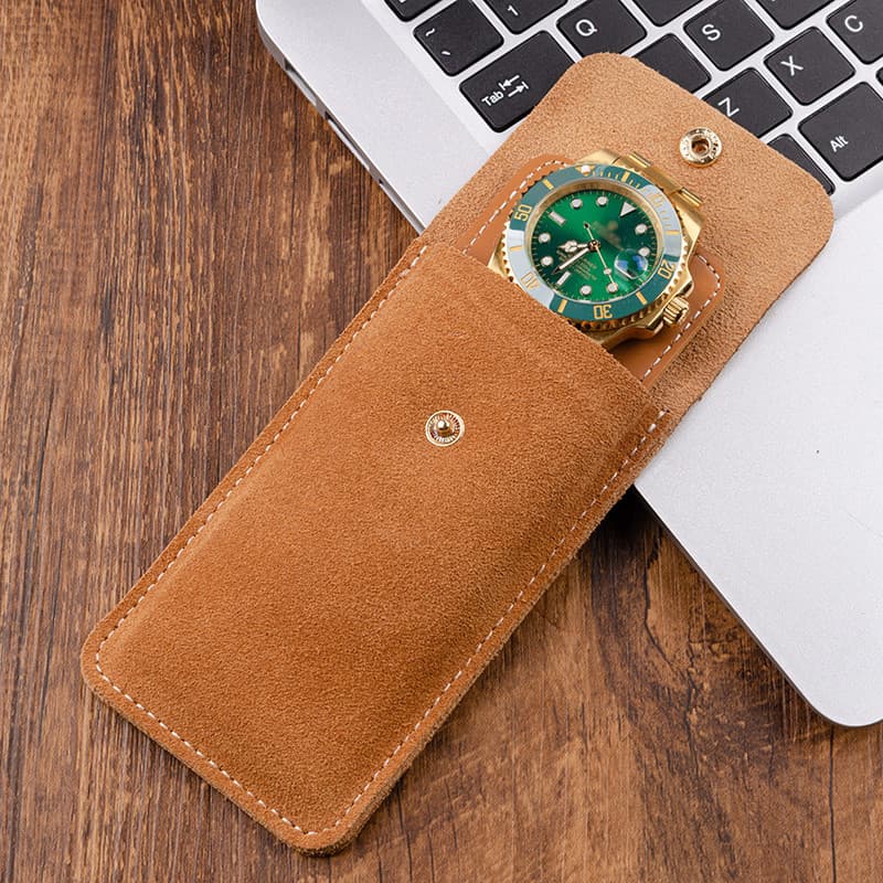 Bolsa de armazenamento de relógio de couro macio Real, relógio de pulso de couro fosco, relógio mecânico, viagem, negóci