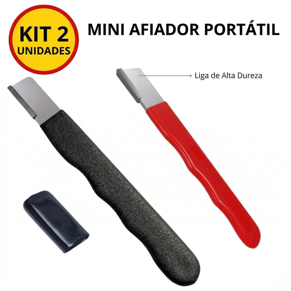 Kit 2 Mini Afiador Amolador De Facas Lâminas Portátil Rápido
