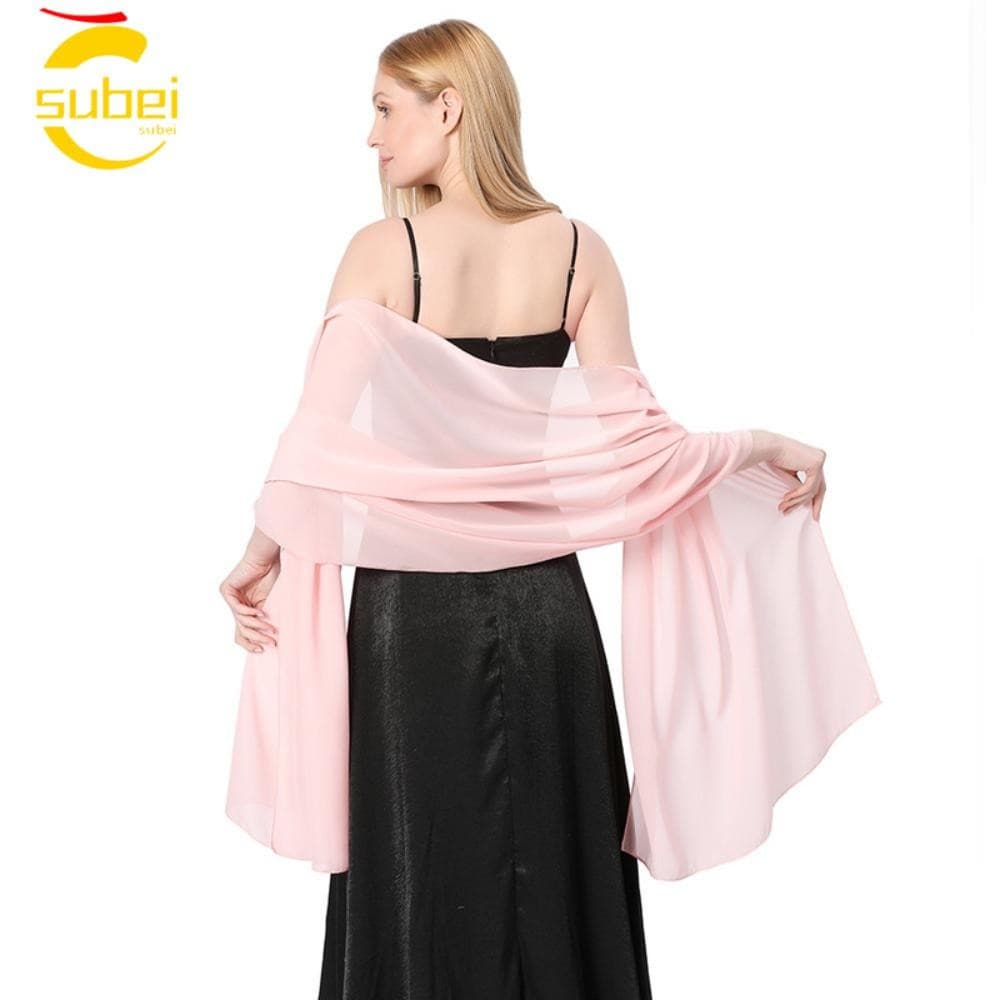 SUBEI Vestidos De Noite Xale , Festa De Noiva Senhora Capa Envoltórios , Moda Chiffon Casamento Sólido Jantar