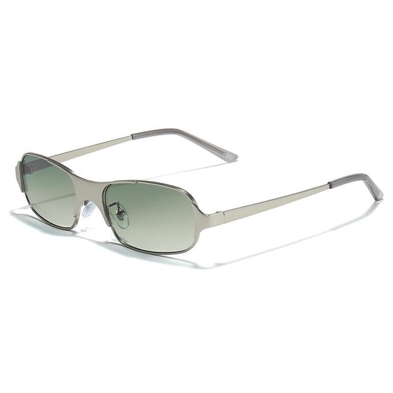 Ins Popular Moda Retângulo Metal Feminino Óculos De Sol Retro Doce Cor Gradiente Tons Masculino Fosco UV400