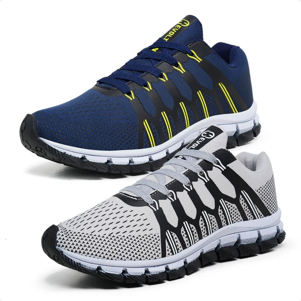 Kit 2 Pares Tenis Fitness Masculino Corrida Solado Resistente Macio Duravel