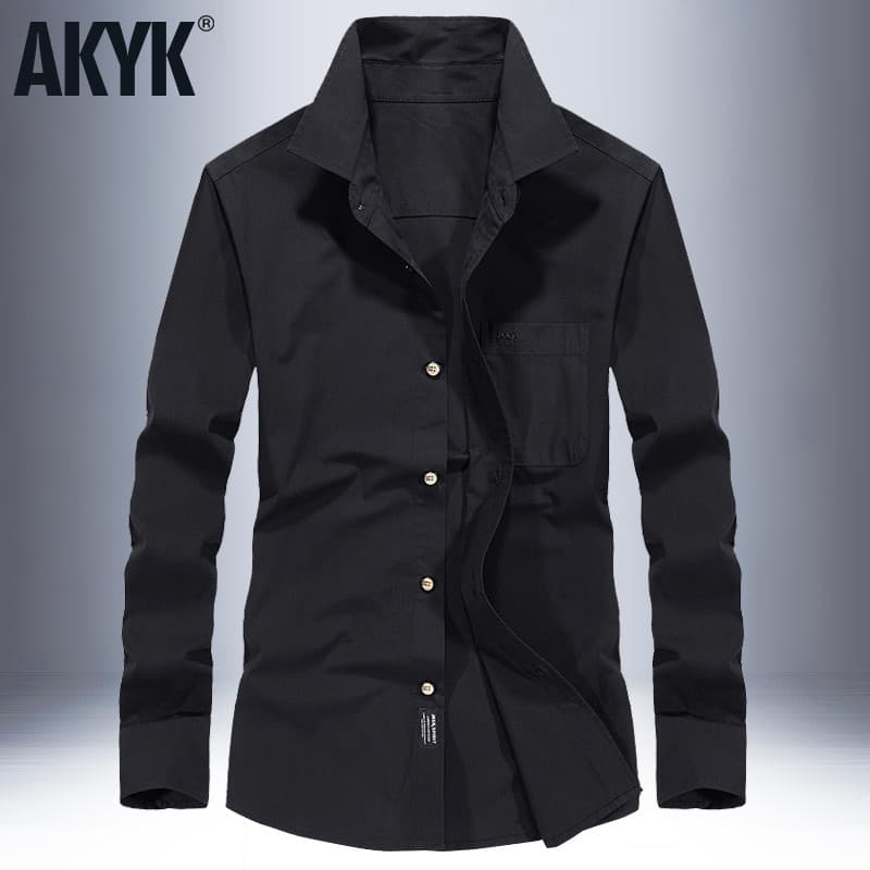 Battlefield outono novo estilo camisa de manga comprida masculina puro algodão solto camisa tamanho grande roupas superi