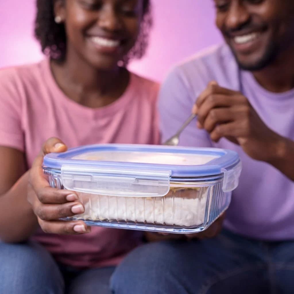 Pote hermético retangular 640 ml vedação segura cozinha