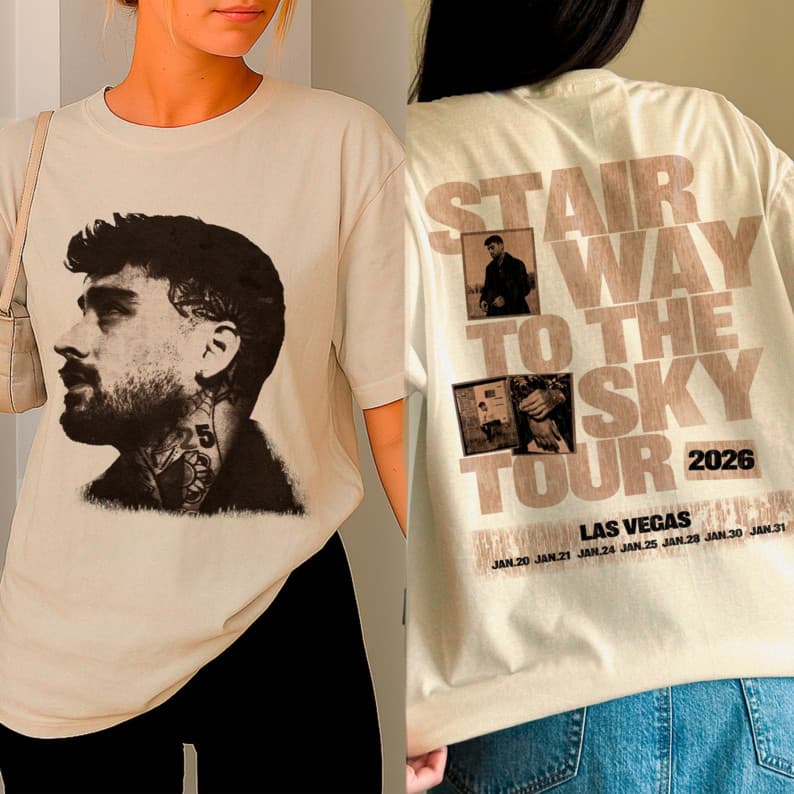 Camiseta Unissex Algodão Tour  Zayn Malik Stair Way To The Sky