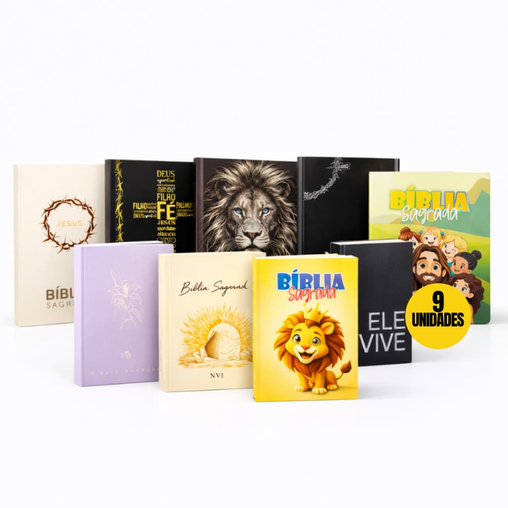 Kit 9 Bíblias Sagradas NVA Nova Versão Almeida Atualizada  Palavras de Jesus em Vermelho Evangelismo