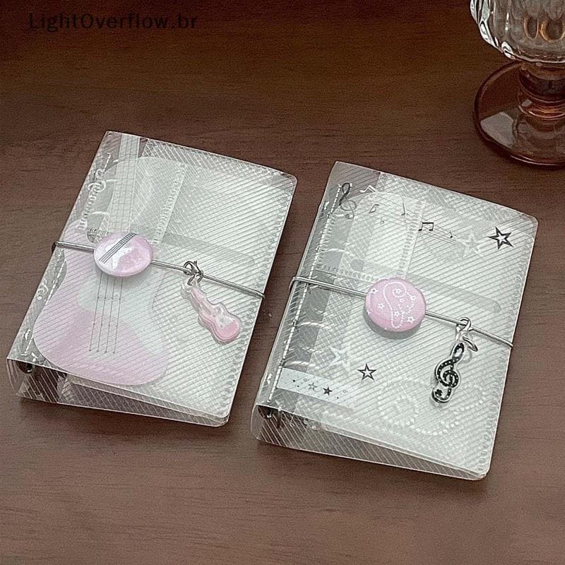 [LightOverflow] M5 Binder Music Theme Scrapbook PP Sarja-Dobra Com Fecho De Gravata Álbum De Fotos Organizador De Cartão