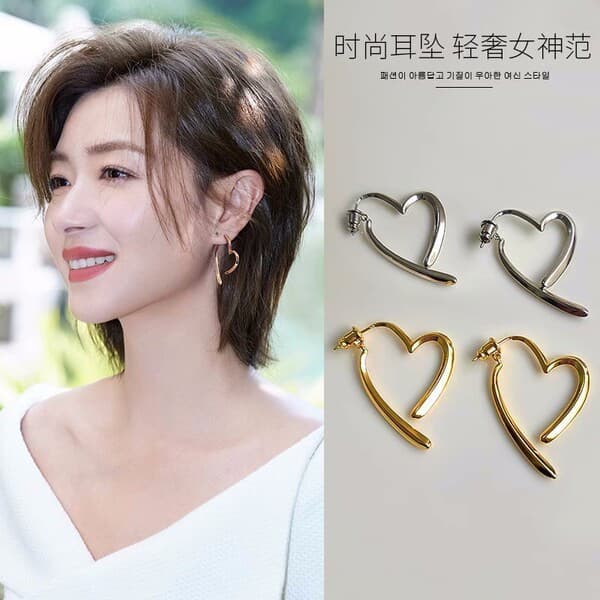 kit brinco aço inoxidável cartelas de brincos feminino ♀Estilo Hong Kong amor cruz brincos luz luxo temperamento All-Mat