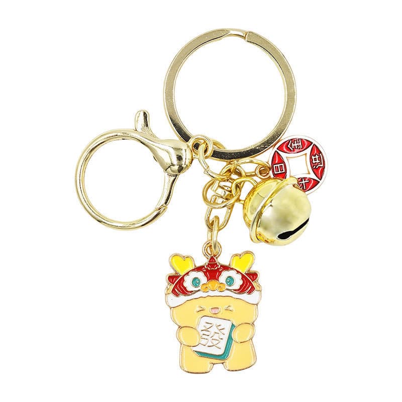 Novo estilo ano do país do dragão na moda leão Metal dragão pingente criativo carro chaveiro bonito saco pingente ano n