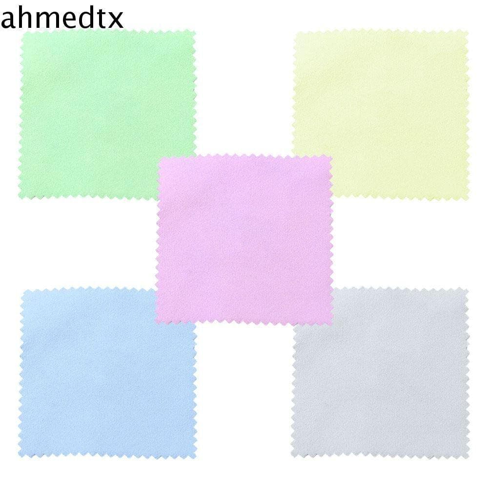 AHMEDTXB 50 Peças Limpador De Esmalte Prateado , Pano De Limpeza De Joias De Tecido Macio Reutilizável , Durável