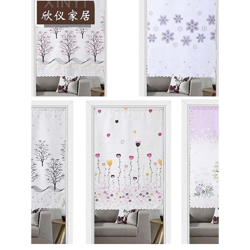 Haste grátis + cortina de porta de Velcro, cortina de tecido para quarto, cozinha, Hotel, banheiro, Feng Shui, meia cort