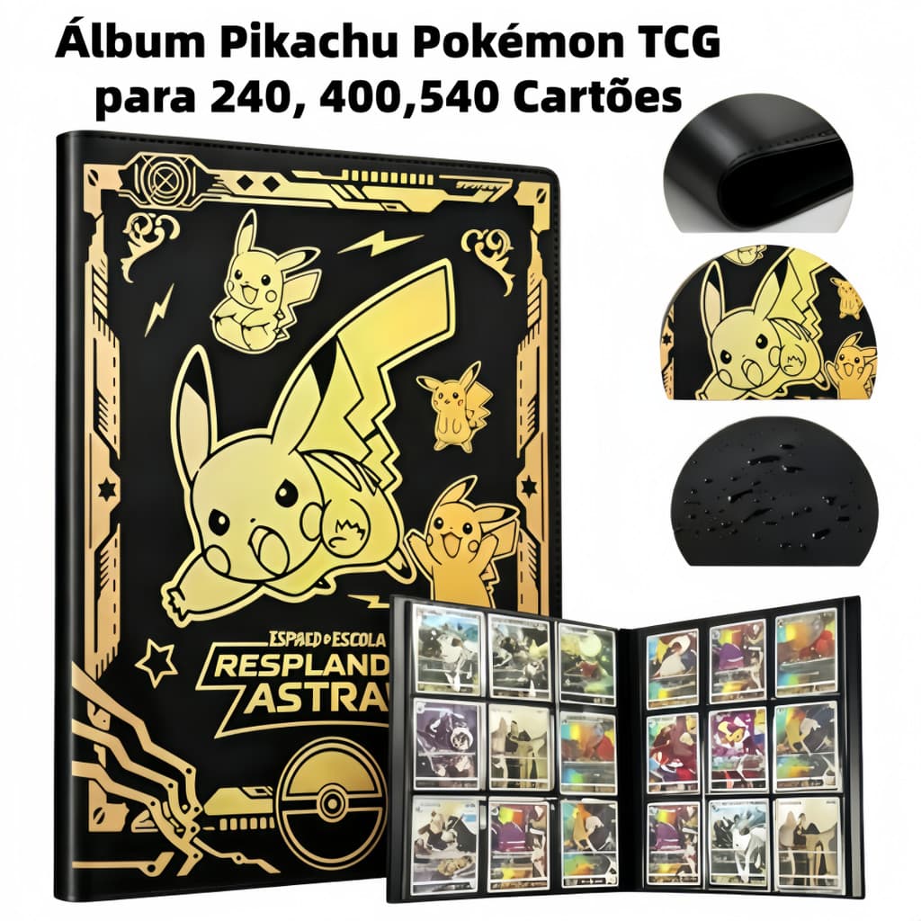 Proteção e Organização para TCG - Álbum Pikachu para 240/540 Cartas Pokémon, Yu-Gi-Oh！