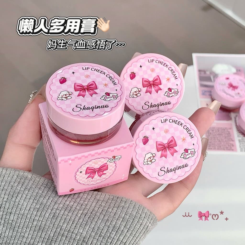 SHAQINUO SHAQINUO Soft Waxy Cloud Mist Lip Cheek Creme multiuso Desenvolvimento de cores naturais Creme clareador de pel