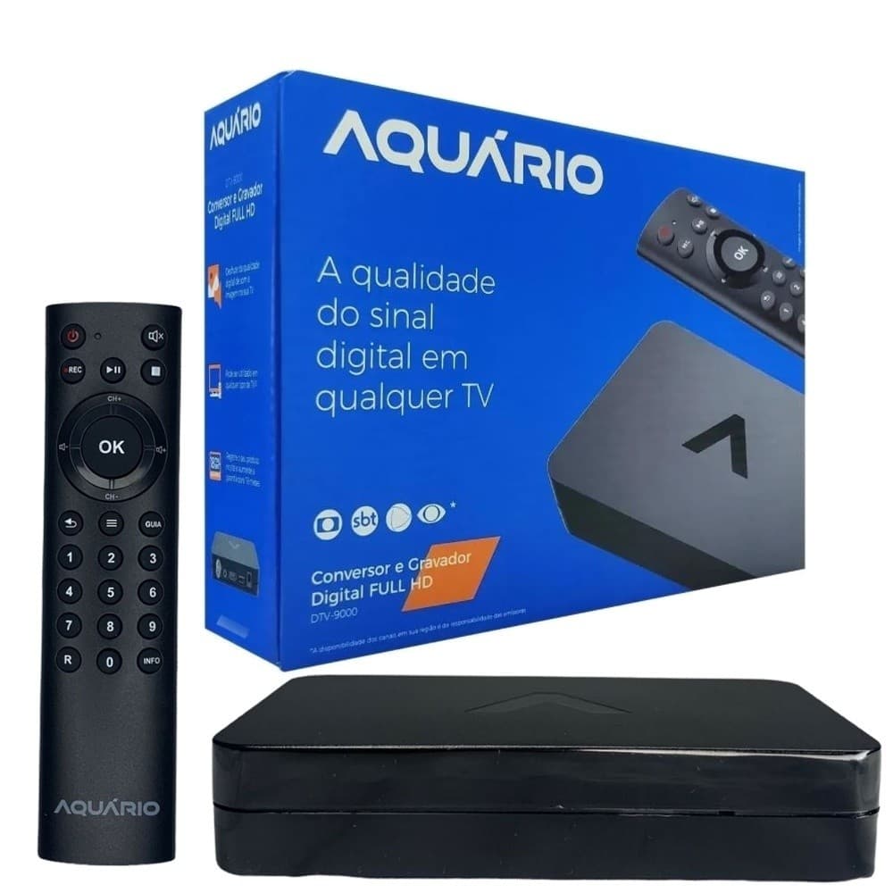 Conversor Digital Aquário DTV-9000 TV de Tudo LCD LED Elbarto Store
