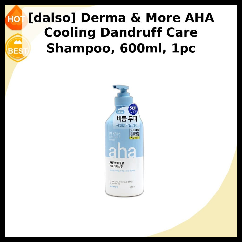 [daiso] Shampoo Derma & More AHA Cooling Caspa Care , 600ml , 1 Unidade/Coreano/Cuidados Com Da KPIKSHOP