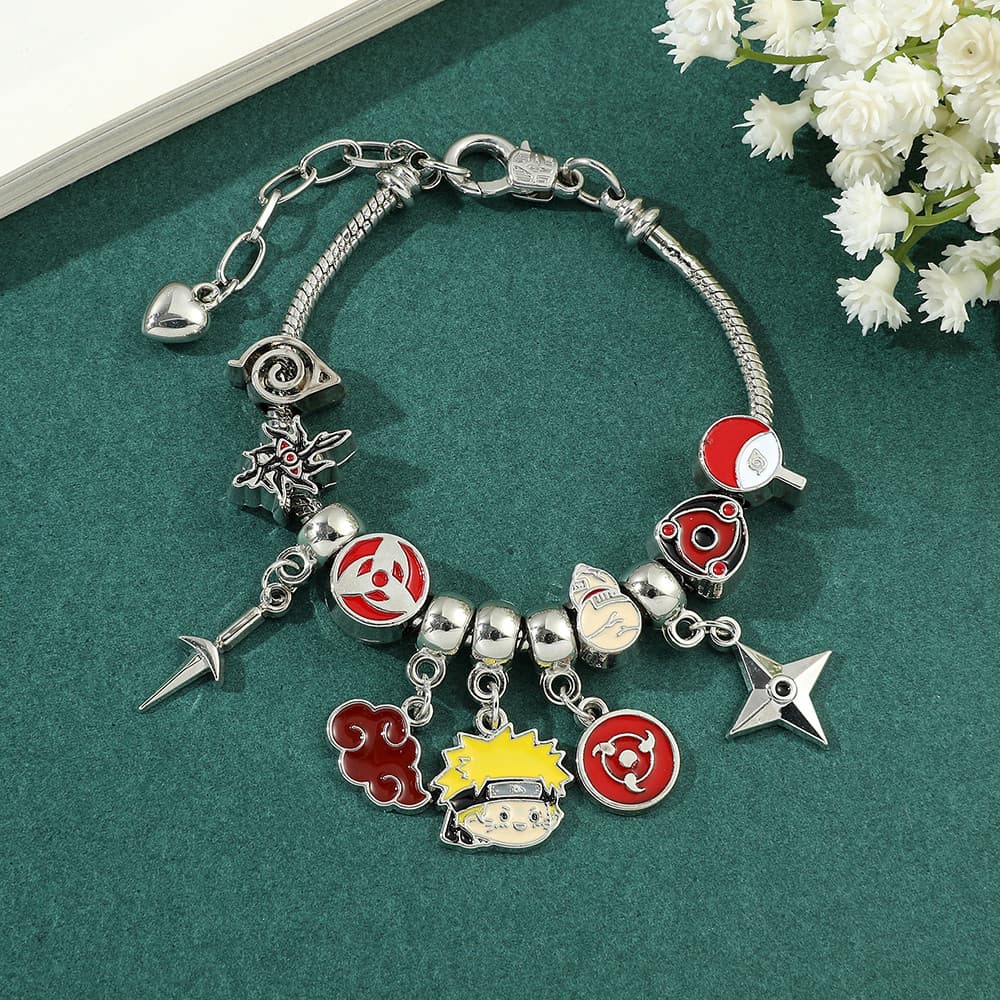 Naruto Pulseiras Encantos Anime Figura Pingente Correntes De Mão Kino Hagakure Vila Akatsuki Contas Cosplay Jóias