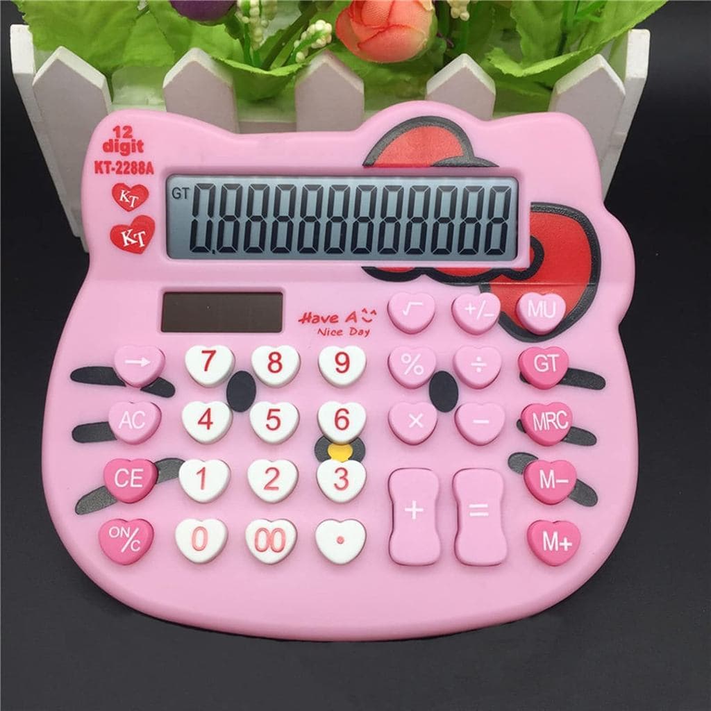 Calculadora Hello Kitty, Calculadora Solar Criativa e Fofa da Xinyu Lighting, Tela LCD Grande de 12 Dígitos, Adequada pa