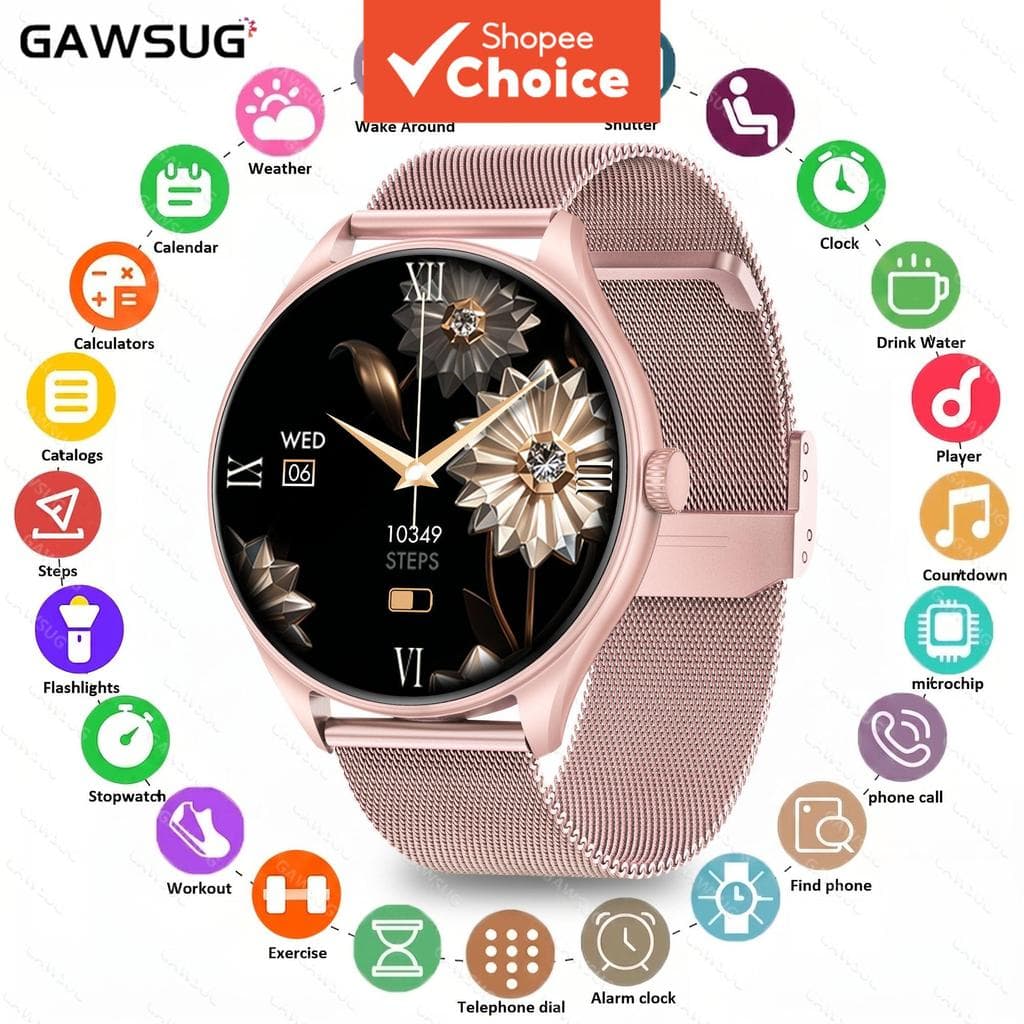 Novo Smartwatch Relógio Inteligente Ultrafino De Tela Redonda De 1.4 " , Chamada Bluetooth À Prova D'água , Android IOS
