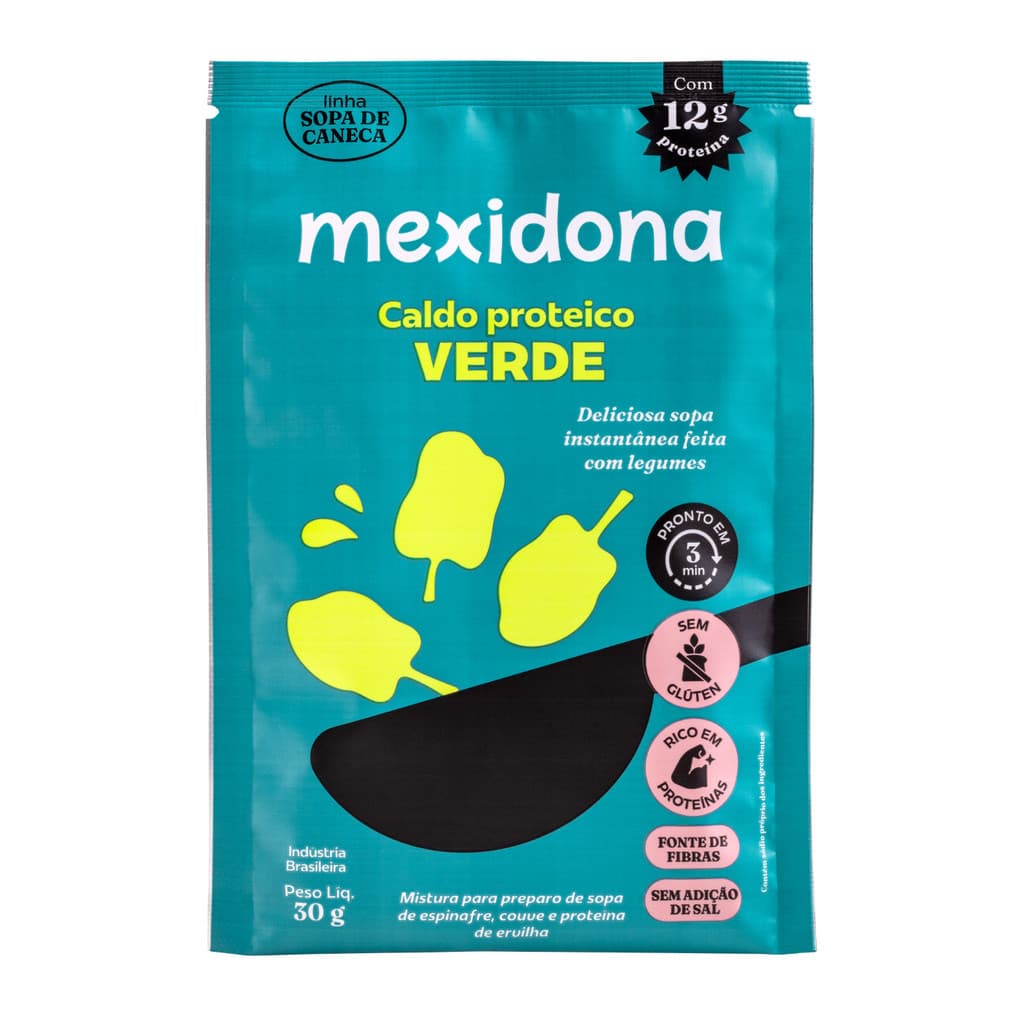 Caldo Proteico Verde 30g Mexidona Prático e Leve