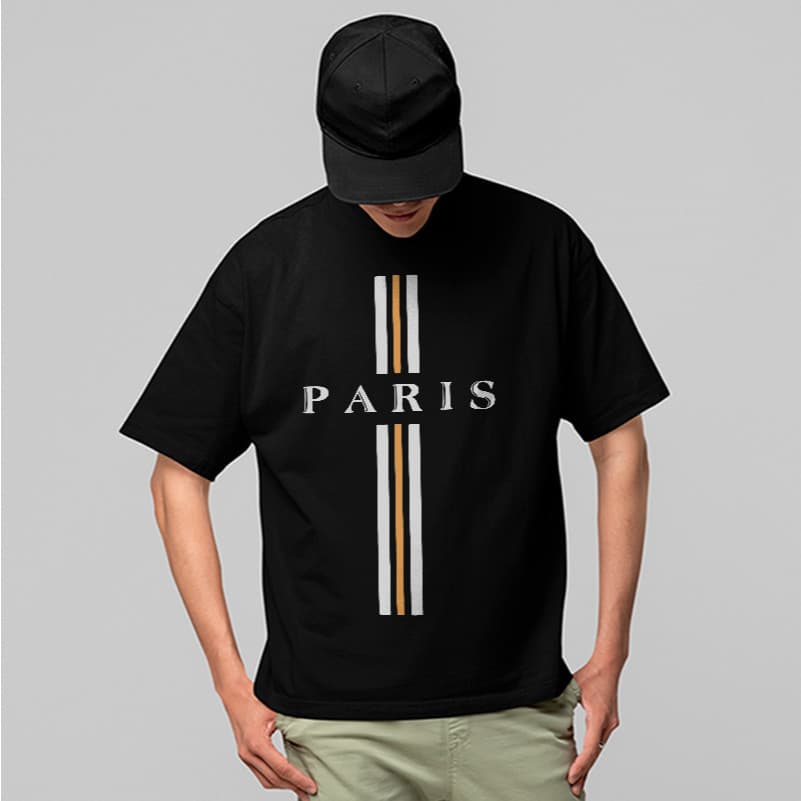 Camiseta Oversized Paris Minimal Line Estilo Europeu Unissex Casual Premium