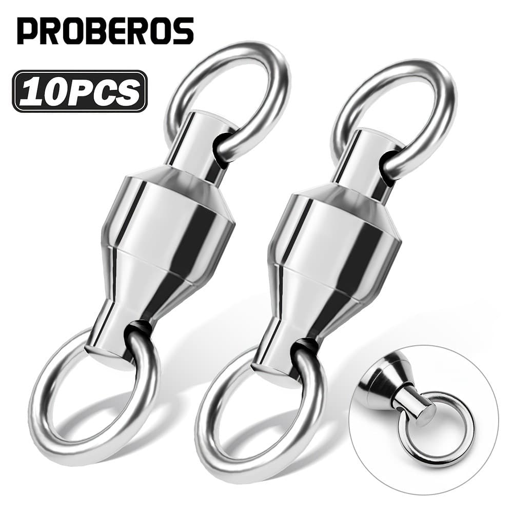 10 peças de giradores PROBEROS de alta resistência com rolamentos de esferas e argolas sólidas (1 # /10 #   Tamanhos ade