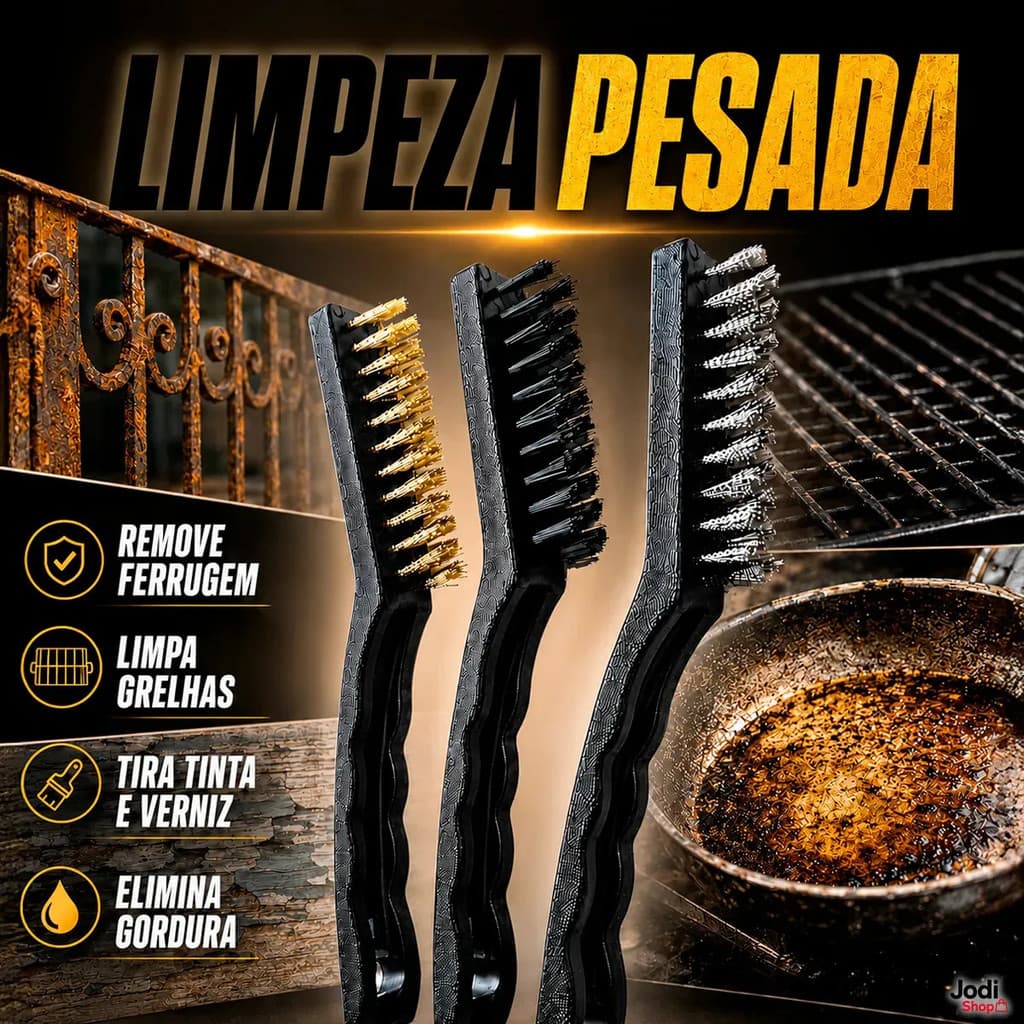 Escovas Para Remover Ferrugem Gordura Tinta Velha e Sujeiras