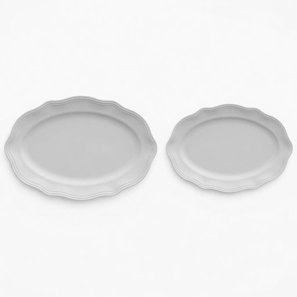 Kit 02 Pçs Travessa Tamanho  P e G Cottage Azul Vintage  Germer Porcelanas