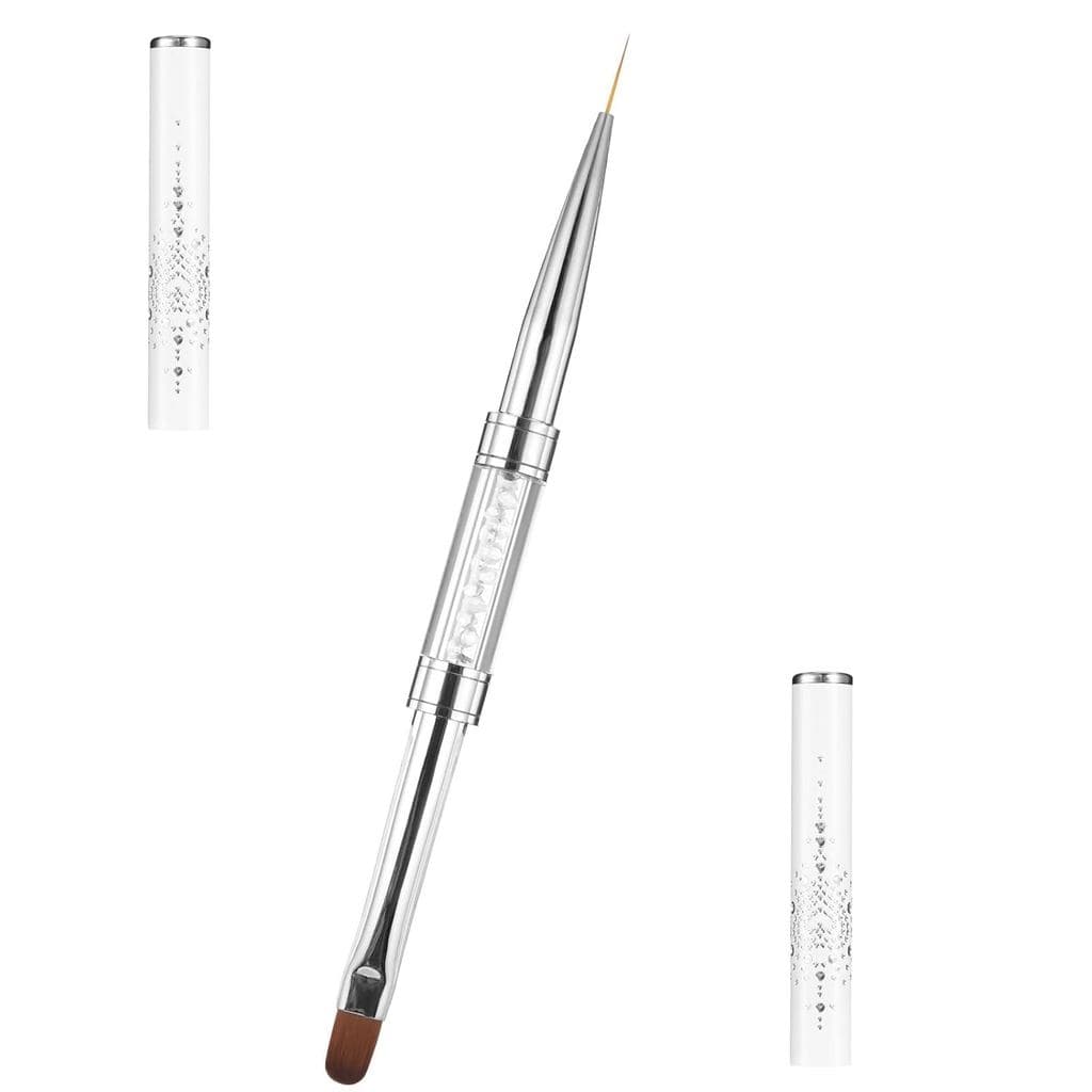 Cobee 1 Pincel Duplo para Unhas, Pincel para Construção de Unhas em Gel, Pincel Duro para Unhas, Pincéis para Design de