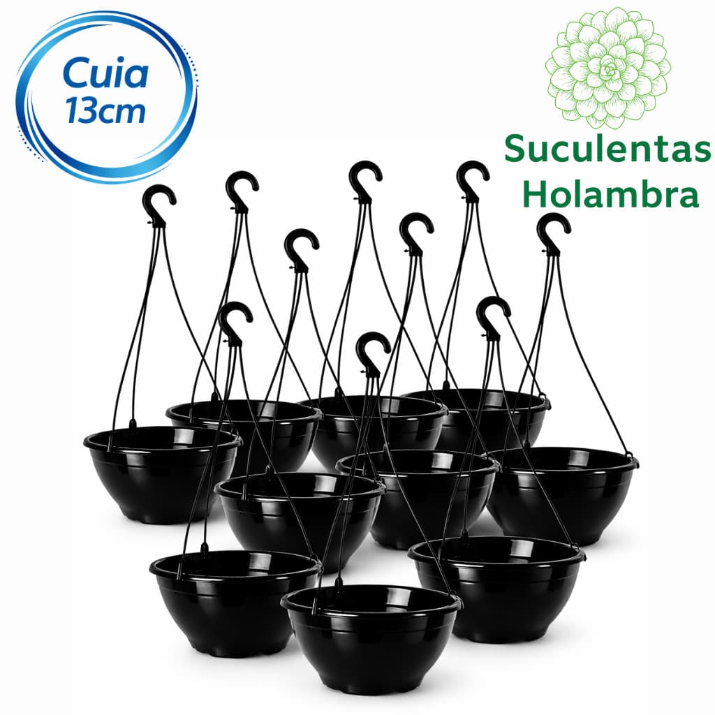 Kit 10 Vasos cuia 13 Com Haste 30 cm - REFORÇADO Cor Preta
