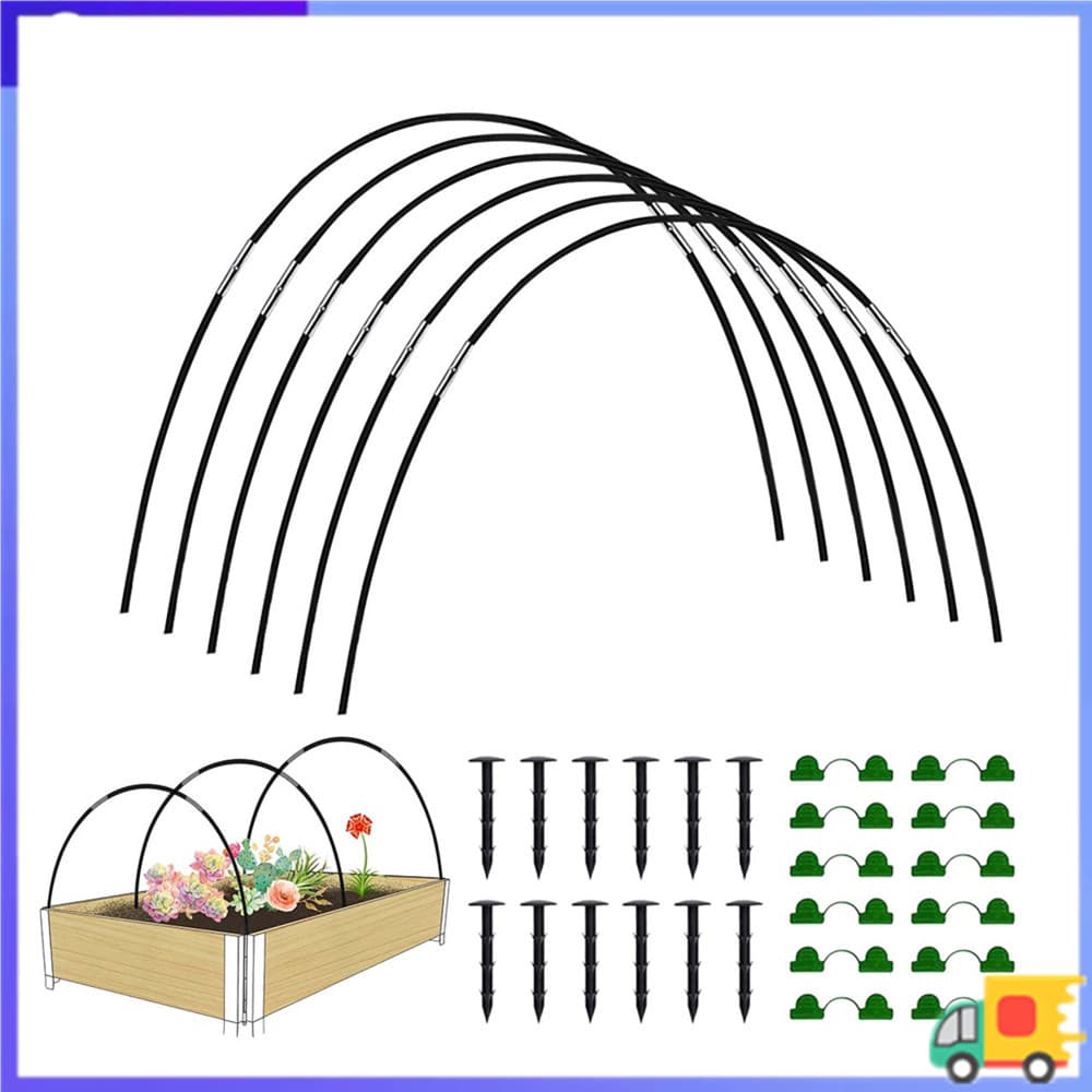 Kit de Rack de arco de estufa, suporte de arco de túnel de crescimento de plantas de jardim, 6 arcos