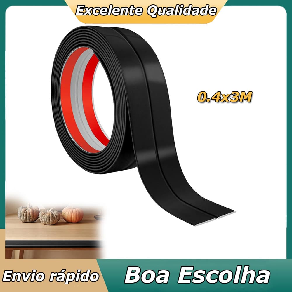 0.4x3metros Preto Protetor de Bordas e Cantos PVC Anti Impacto e Desgaste da Superfície Fita Protetora Autocolante