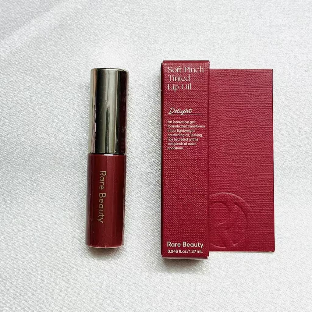 Estoque pronto Rare Beauty/Serina Lip Oil Lip Glaze delight Pequena Amostra Média 1.37ml com Cabeça de Pincel