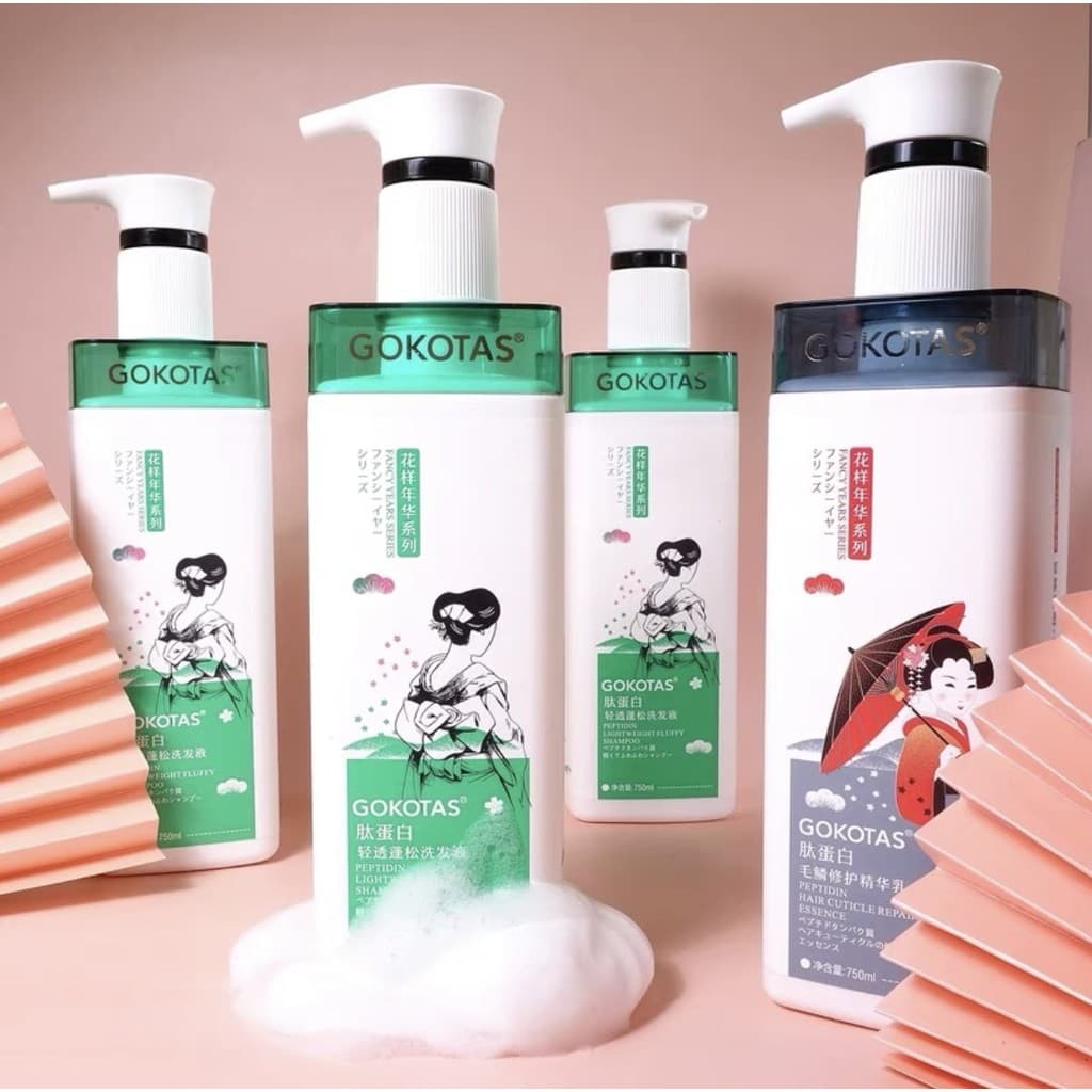 GOKOTAS In the Mood for Love Peptide Protein Hair Scale Repair Essence Lotion Conjunto de limpeza de condicionador sem S