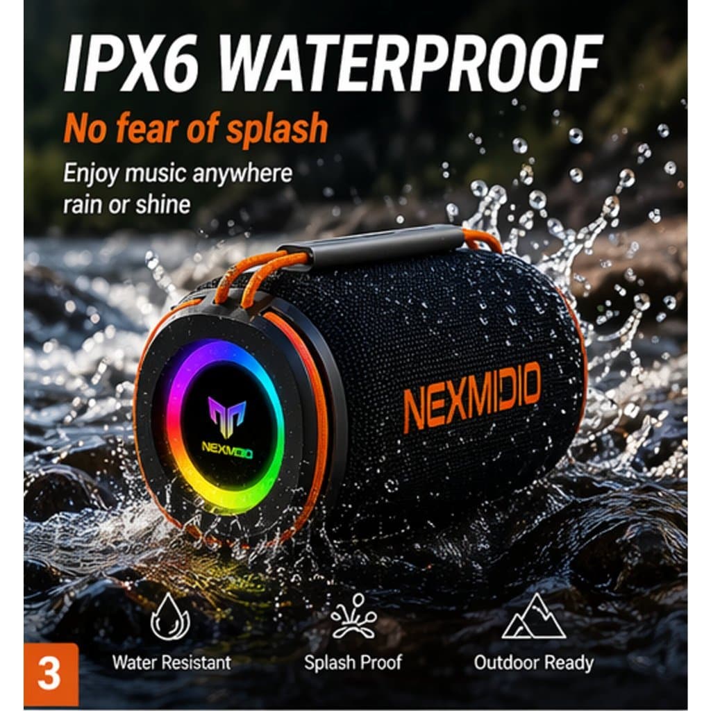 Caixa de Som Bluetooth Portátil RGB com Som Potente e TWS MD-B03/MD-B04
