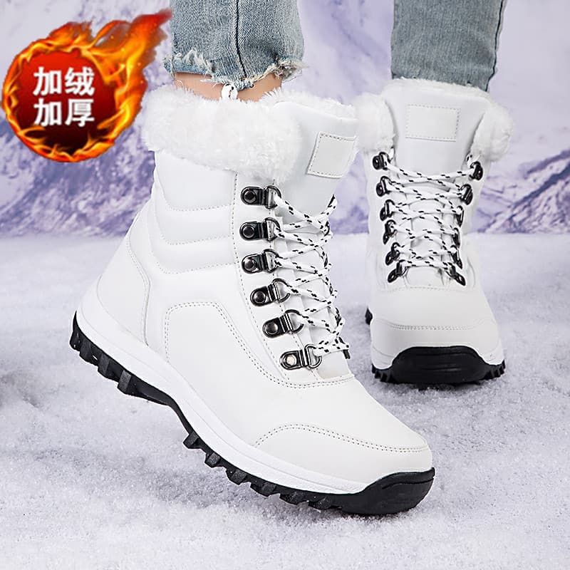 Beimeng sapatos femininos de cano alto sapatos esportivos inverno velo-velo sapatos de algodão quente nordeste botas gra