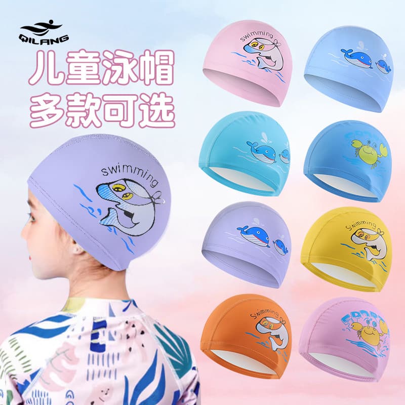 Crianças touca de natação meninos à prova dwaterproof água bonito dos desenhos animados Do bebê não estrangula a cabeça