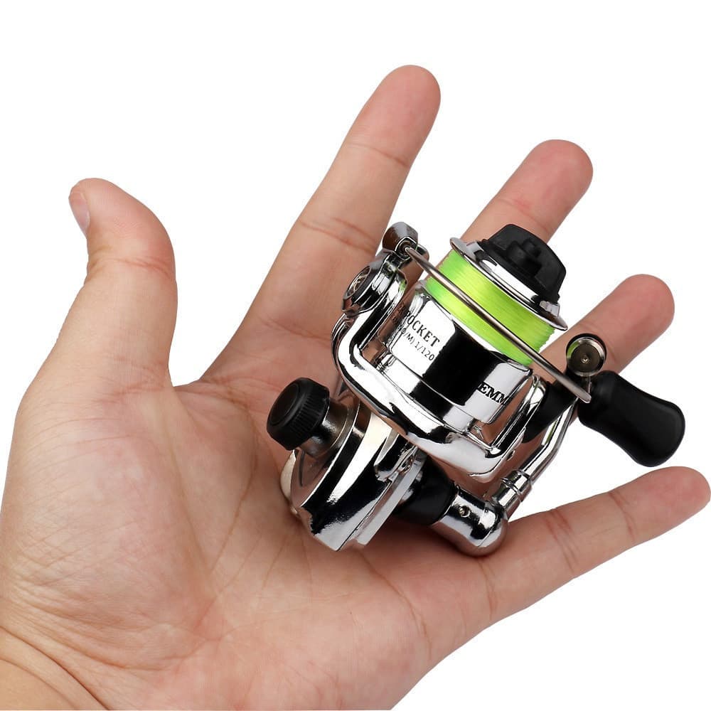 Mini 100 Bolsos Carretel Giratório Equipamento De Pesca Pequeno Molinete 4.3 : 1 Roda De Metal Com 100 M