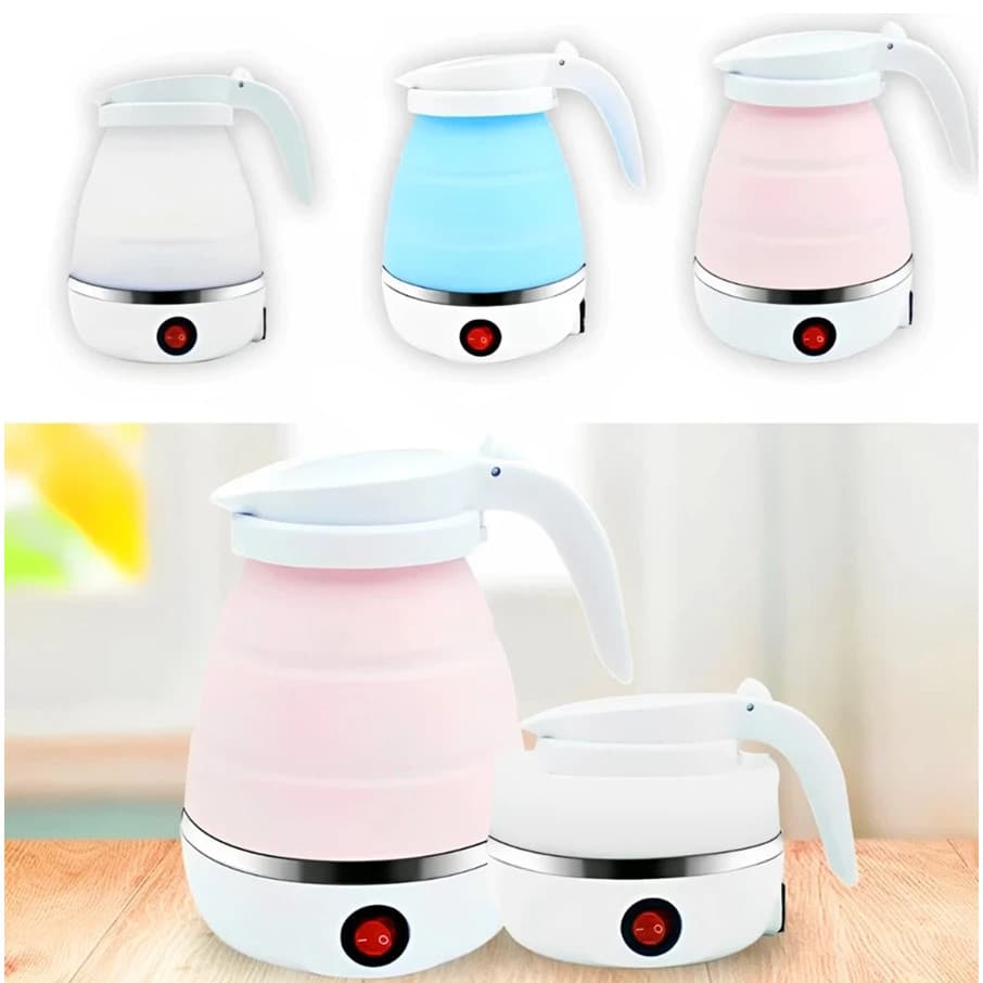 Chaleira Elétrica Retrátil 600ml 110v Silicone Esquentar Leite Café Chá água