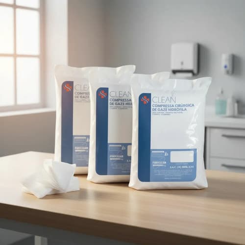 Compressas Gases Clean Algodão Cirurgica Kit 3 Un C/ 13 Fios