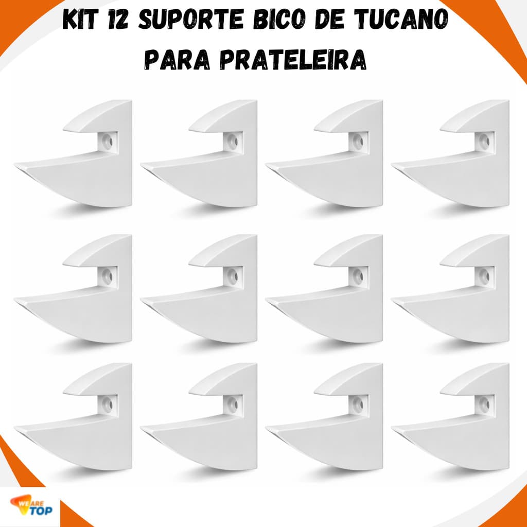 Kit 12 Suportes Bico De Tucano Para Prateleira De 15mm Suporte Invisivel Top