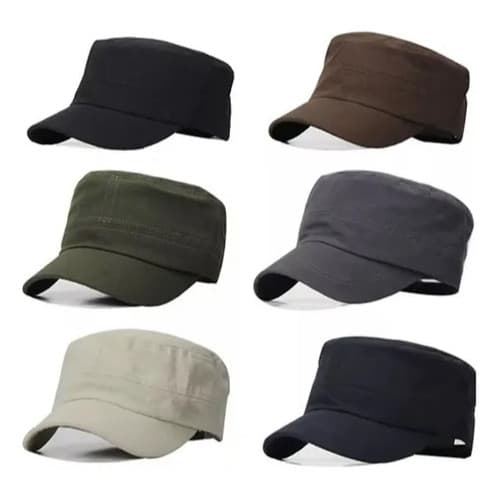 Boné Cap Tipo Militar Quepe Liso Algodão Camping Tática Masculino Vintage