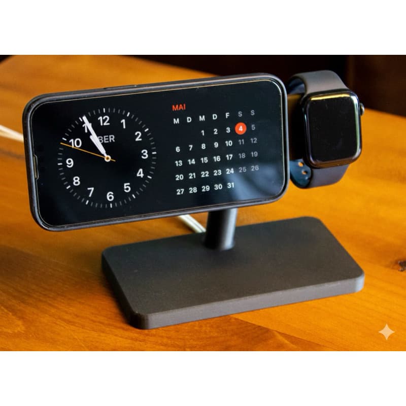 Base de carregamento iPhone Apple Watch - MagSafe carregamento por indução - Suporte para carregador