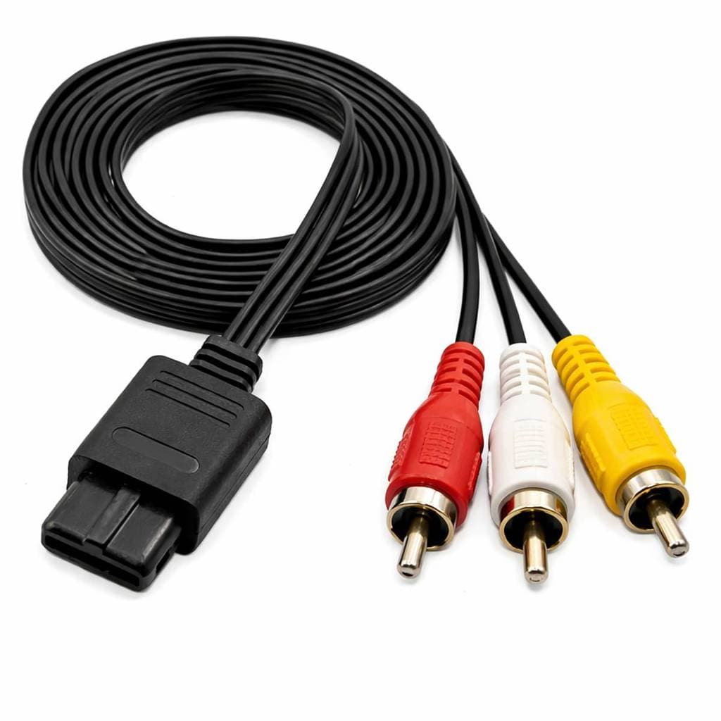 2 Cabos de Áudio E Vídeo Compatíveis com Super Nintendo, Nintendo 64 e Nintendo Gamecube
