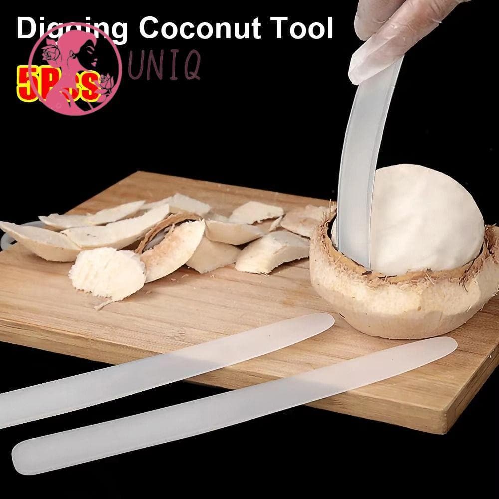UNIQ 5 Peças Ferramenta De Escavação De Coco , Abridor Macio Com Cabo Longo , Aparelho De Cozinha De Plástico Convenient