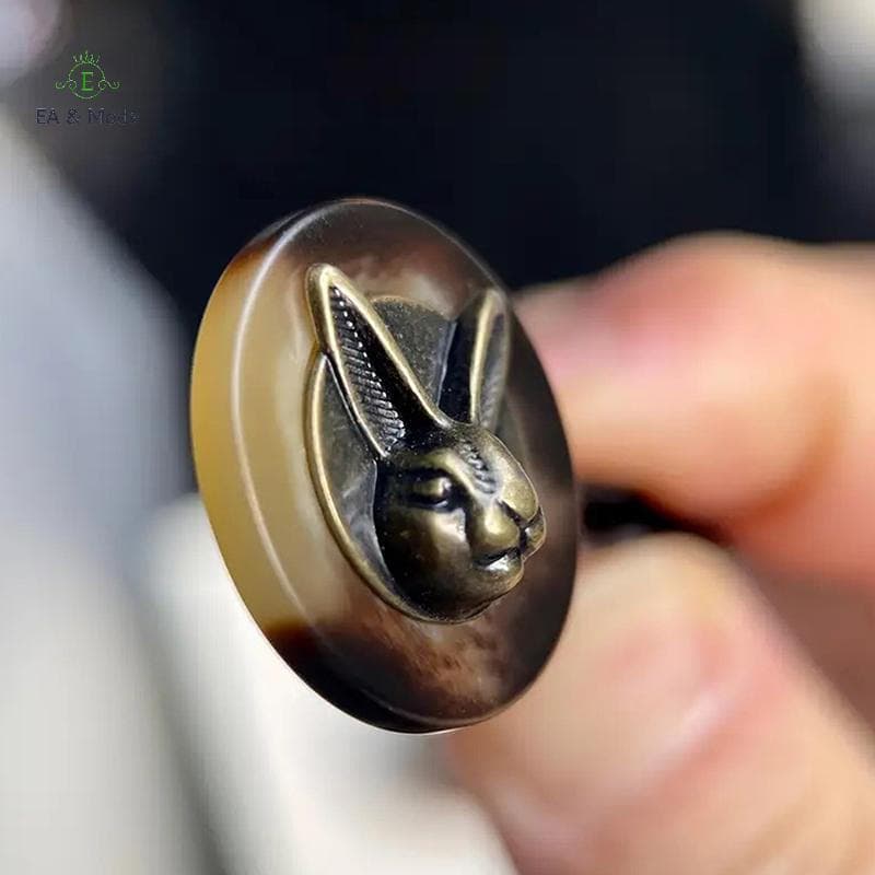EA & Moda 10 Peças 25mm Botões Decorativos De Cabeça De Coelho De Cobre Vintage Para Roupas , Chapéus E Bapas , Ótimo Co