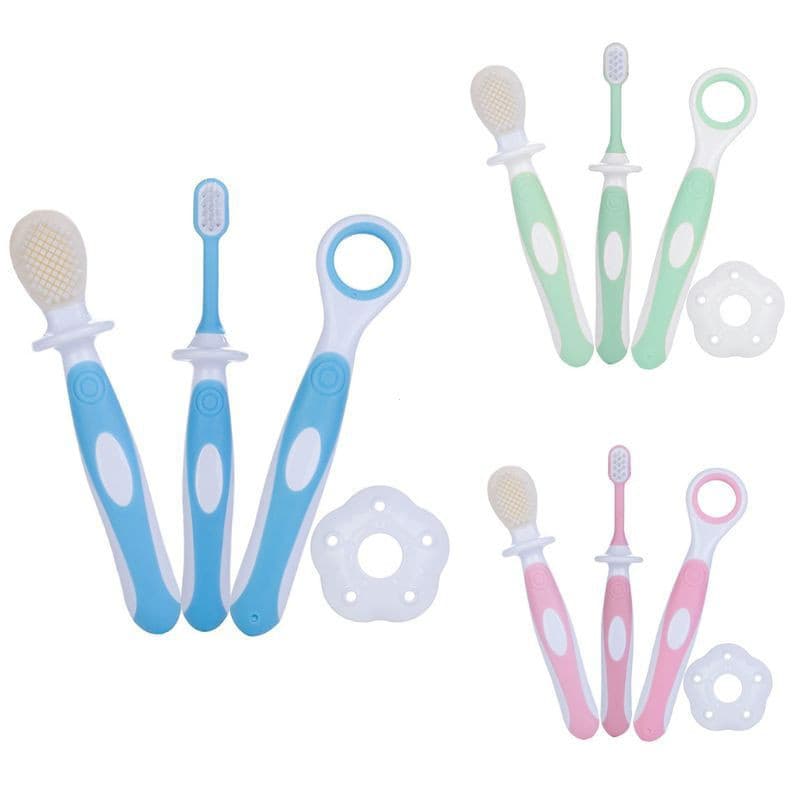 Conjunto Infantil Escova de Dentes Alf/Escova de Língua/Treinamento Seguro Cerdas Macias Saúde/Cuidado do Bebê