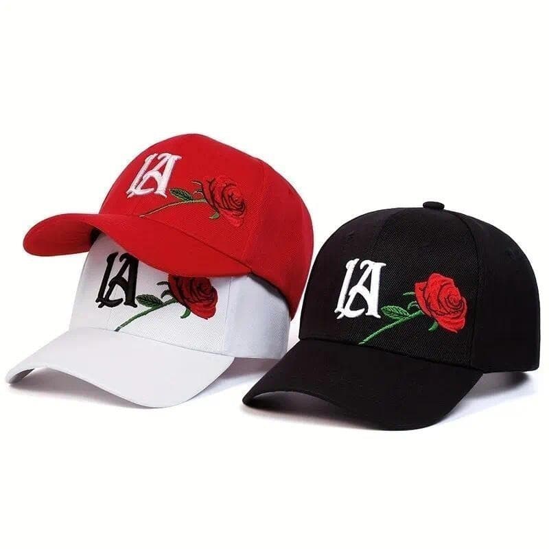Bonés de Beisebol Unissex com Bordado de Rosa, Ajustáveis para Primavera e Outono, Chapéus Casuais para Atividades ao Ar